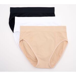 Breezies Women's Plus Sz Panties 2X Seamless Lace Comfort Tan/Beige A606737